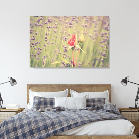 Lavendel en Roos Canvas Afdruk (Insitu (Slaapkamer))
