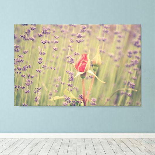 Lavendel en Roos Canvas Afdruk (Insitu (Houten vloer))