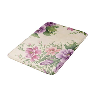 Lavendel en Roos Country Garden bloemenprint Badmat