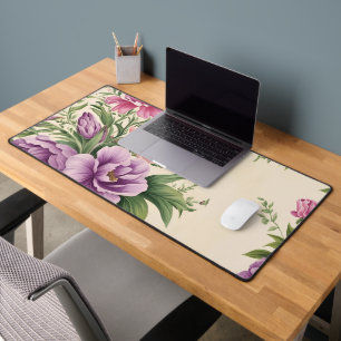 Lavendel en Roos Country Garden bloemenprint Bureaumat