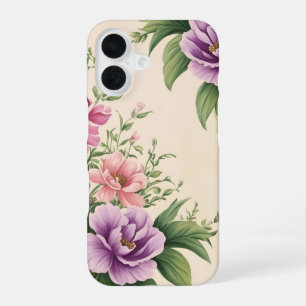Lavendel en Roos Country Garden bloemenprint iPhone 16 Hoesje