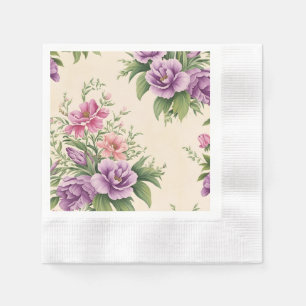 Lavendel en Roos Country Garden bloemenprint Servet