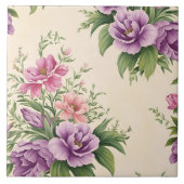 Lavendel en Roos Country Garden bloemenprint Tegeltje (Voorkant)