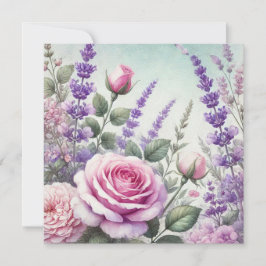 Lavendel en Roos Garden Briefkaart