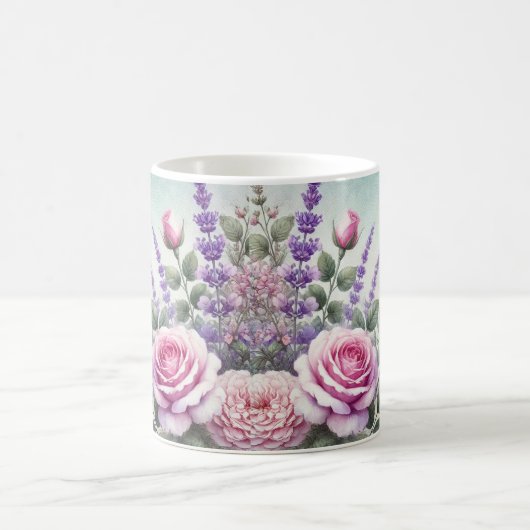 Lavendel en roos tuin mok (Center)
