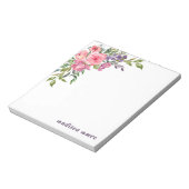 Lavendel en roze bloemboeket notitieblok (Linkerzijde)