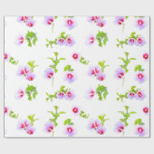 Lavendel en roze bloemen cadeaupapier (Vlak)