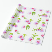 Lavendel en roze bloemen cadeaupapier (Uitgerold)