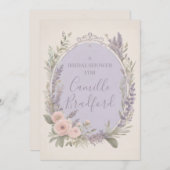 Lavendel- en roze bloemen uitnodigingen (Voorkant / Achterkant)