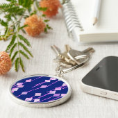 lavendel en roze kites tegen donkerblauw sleutelhanger (Zijkant)