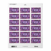 Lavendel en roze luipaard print sassy design etiket (Full Sheet)