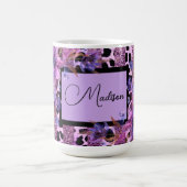 Lavendel en roze luipaard print sassy design koffiemok (Center)