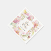 Lavendel en Roze Pastel Waterverf Bloemenbruiloft Servetten (Hoek)