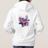 Lavendel en roze poinsettia hoodie (Achterkant)
