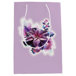 Lavendel en roze poinsettia medium cadeauzakje