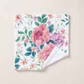 Lavendel en roze rozen naadloos patroon bad handdoek (Wasdoekje)