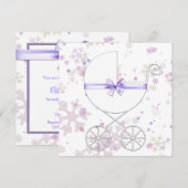 Lavendel en roze sneeuwvlok Baby shower Kaart (Voorkant / Achterkant)