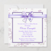 Lavendel en roze sneeuwvlok Baby shower Kaart (Achterkant)