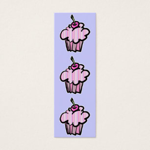Lavendel en roze strepen cupcake bladwijzer mini visitekaartjes