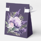 Lavendel en Roze Waterverf Bloemen Bruiloft Bedankdoosjes (Achterkant)