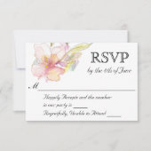 Lavendel en Roze Waterverf Bloemen Bruiloft RSVP (Voorkant)