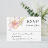 Lavendel en Roze Waterverf Bloemen Bruiloft RSVP (Staand voorkant)