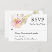 Lavendel en Roze Waterverf Bloemen Bruiloft RSVP (Voorkant / Achterkant)