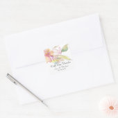 Lavendel en roze Waterverf bloemenbruiloft Vierkante Sticker (Envelop)