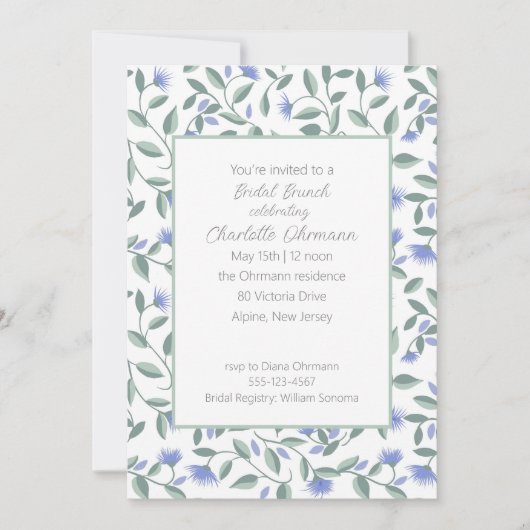 Lavendel en Sage Groen Bloemen Vrijgezellenfeest Kaart (Voorkant)