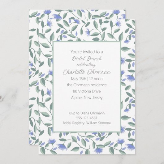 Lavendel en Sage Groen Bloemen Vrijgezellenfeest Kaart (Voorkant / Achterkant)