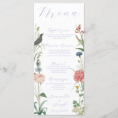 Lavendel en Sage Groene Outdoor Tuin Bruiloft Menu (Voorkant)