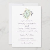 Lavendel en Sage Monogram bruiloft Kaart (Voorkant)