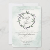 Lavendel en Sage Trouwkrans Kaart (Voorkant)