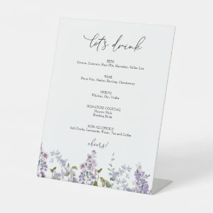 Lavendel en Sering Drinkbar Bord Reclamebord Met Voetstuk