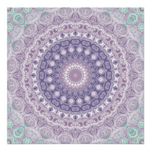 Lavendel en Sering Mandala Patroon Perfect Poster