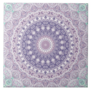 Lavendel en Sering Mandala Patroon Tegeltje