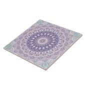 Lavendel en Sering Mandala Patroon Tegeltje (Zijkant)