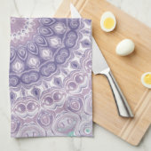 Lavendel en Sering Mandala Patroon Theedoek (Quarter Fold)