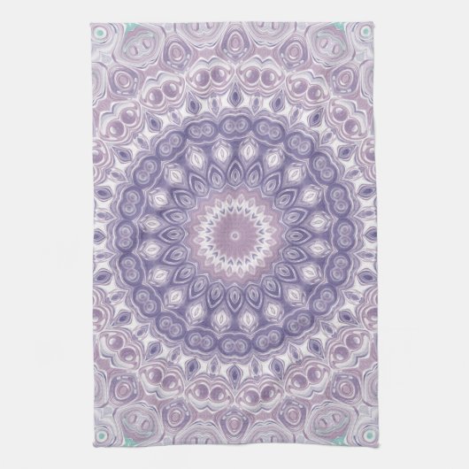 Lavendel en Sering Mandala Patroon Theedoek (Verticaal)