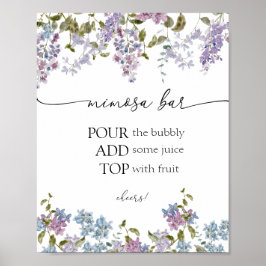 Lavendel en Sering Mimosa Bar Bord Poster