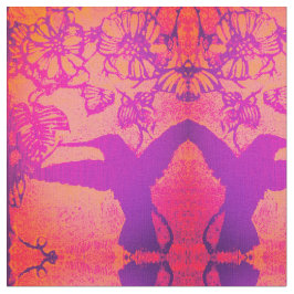 Lavendel en Sinaasappel Kolibries Stof