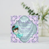 Lavendel en Teal Baby Shower Kaart (Staand voorkant)