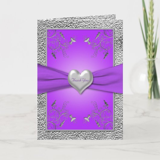 Lavendel en Tin Hart Bedankkaart (Voorkant)