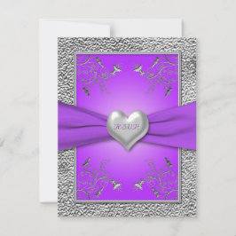 Lavendel en Tin Hart RSVP Kaart