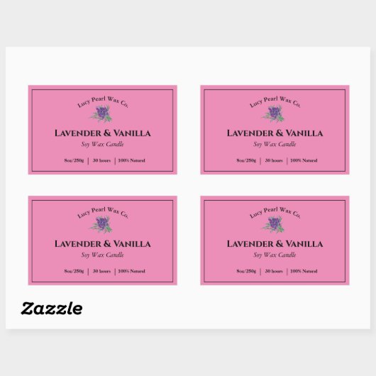 Lavendel en vanille label Sticker (Vel)