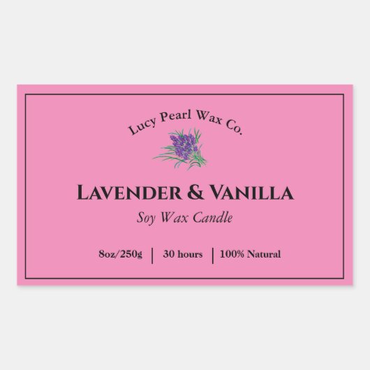 Lavendel en vanille label Sticker (Voorkant)