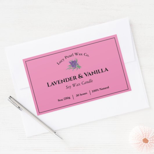 Lavendel en vanille label Sticker (Envelop)