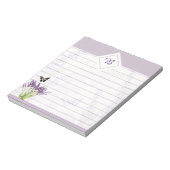 Lavendel en vlinder notitieblok (Linkerzijde)