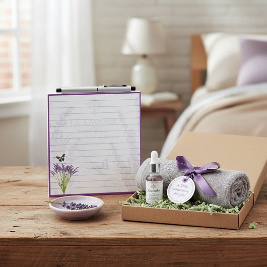 Lavendel en vlinder notitieblok