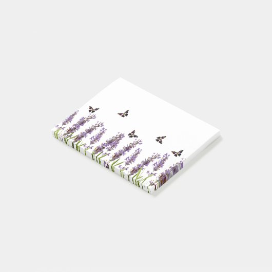 lavendel en vlinder post-it® notes (Schuin)